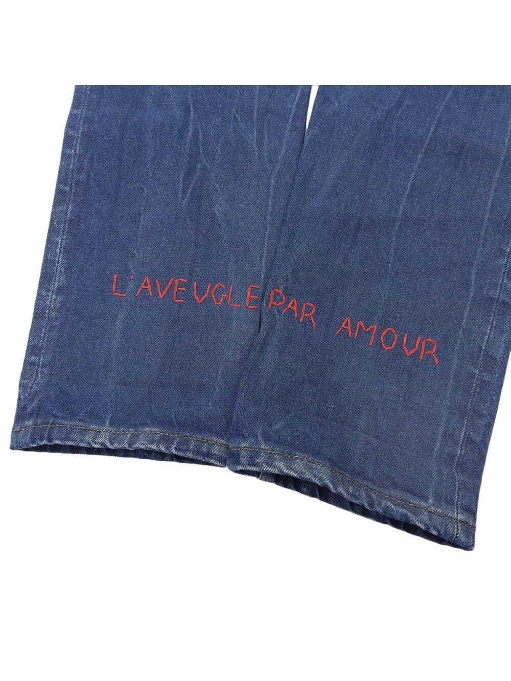 Gucci Pants Denim Jeans Embroidery Cotton Bottom View 2
